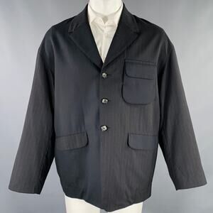 MY BEAUTIFUL LANDLET Size XS Black Stripe Wool Oversized Sport Coat